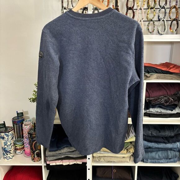 Eddie Bauer Blue Fleece pullover 1/4 button snap Jacket men’s medium - Picture 4 of 7